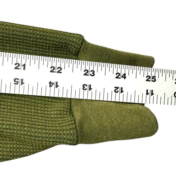 Smith & Eagle Henley Shirt Men's Sz Small Long Sleeves Olive Green Waffle Knit - Picture 8 of 9